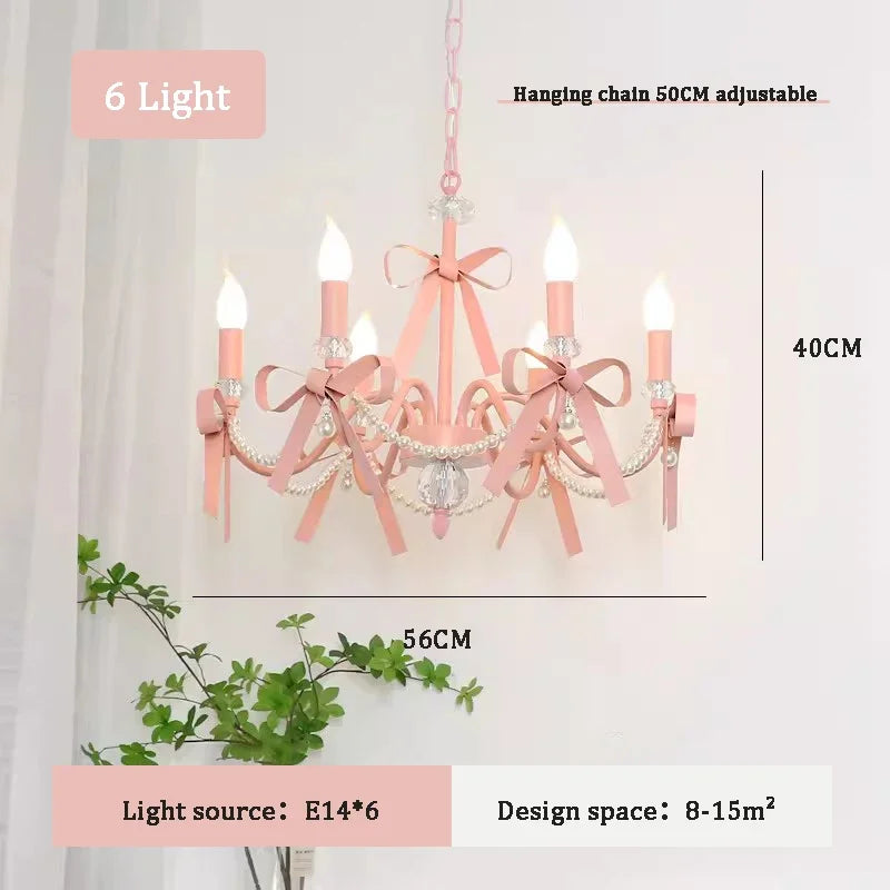 Pink Crystal Kids Chandelier