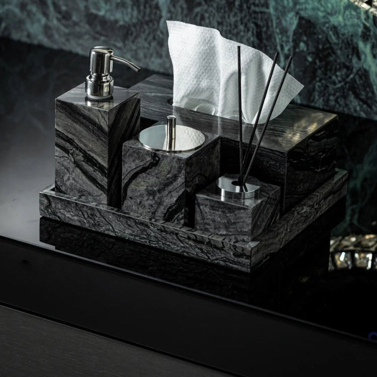 Tree Black Marble Bath Set