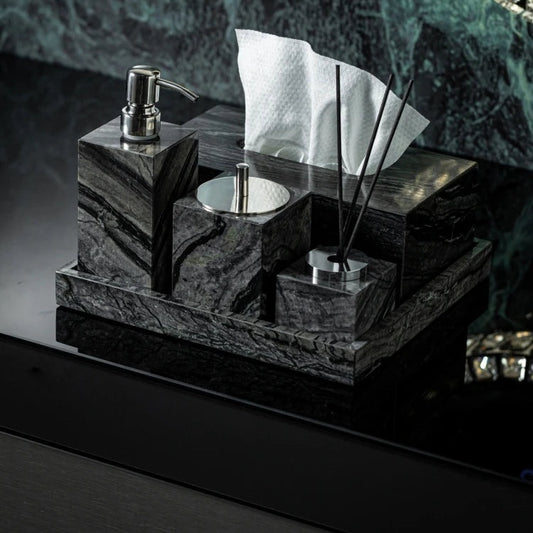 Tree Black Marble Bath Set