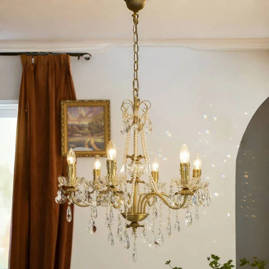 French Pearl Candle Chandelier