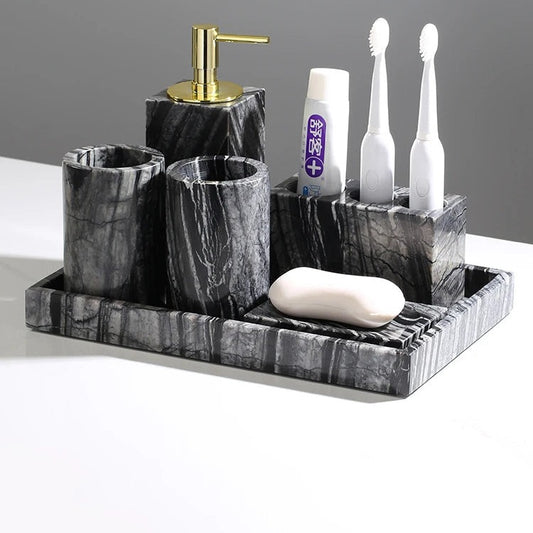 Tree Black Marble Vanity Set