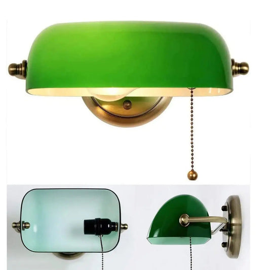 Green Banker's Wall Lamp